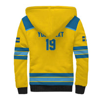 Sweden Ice Hockey Custom Sherpa Hoodie Swedish Coat of Arms Design