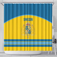 Sweden Ice Hockey Shower Curtain Swedish Coat of Arms Design