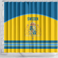 Sweden Ice Hockey Shower Curtain Swedish Coat of Arms Design