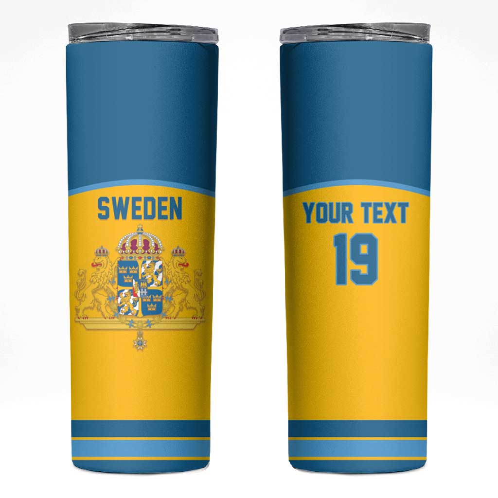 Sweden Ice Hockey Custom Skinny Tumbler Swedish Coat of Arms Design