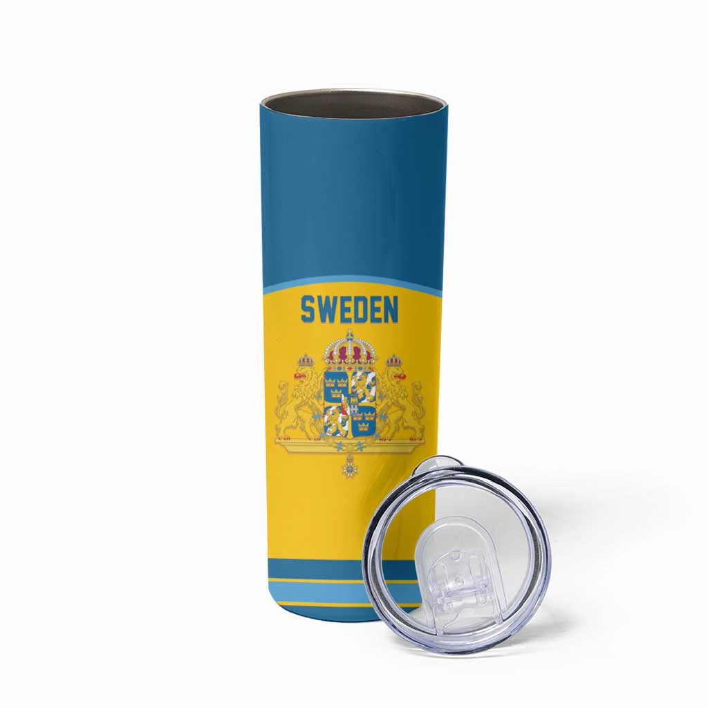 Sweden Ice Hockey Custom Skinny Tumbler Swedish Coat of Arms Design