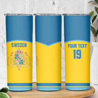 Sweden Ice Hockey Custom Skinny Tumbler Swedish Coat of Arms Design