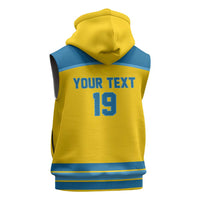 Sweden Ice Hockey Custom Sleeveless Hoodie Swedish Coat of Arms Design