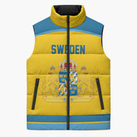 Sweden Ice Hockey Custom Sleeveless Puffer Jacket Swedish Coat of Arms Design