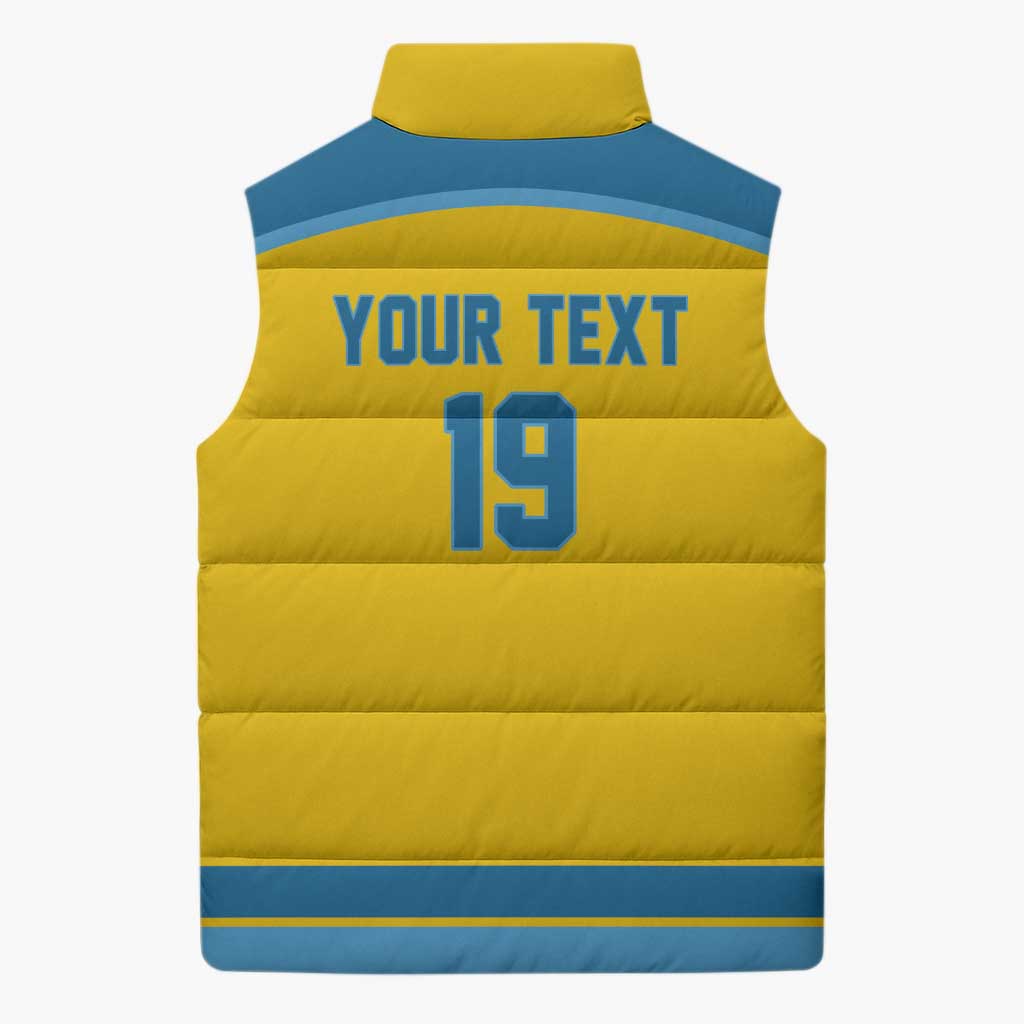 Sweden Ice Hockey Custom Sleeveless Puffer Jacket Swedish Coat of Arms Design