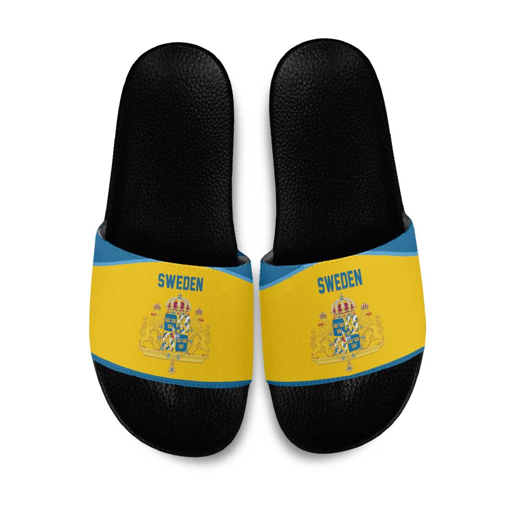 Sweden Ice Hockey Slide Sandals Swedish Coat of Arms Design