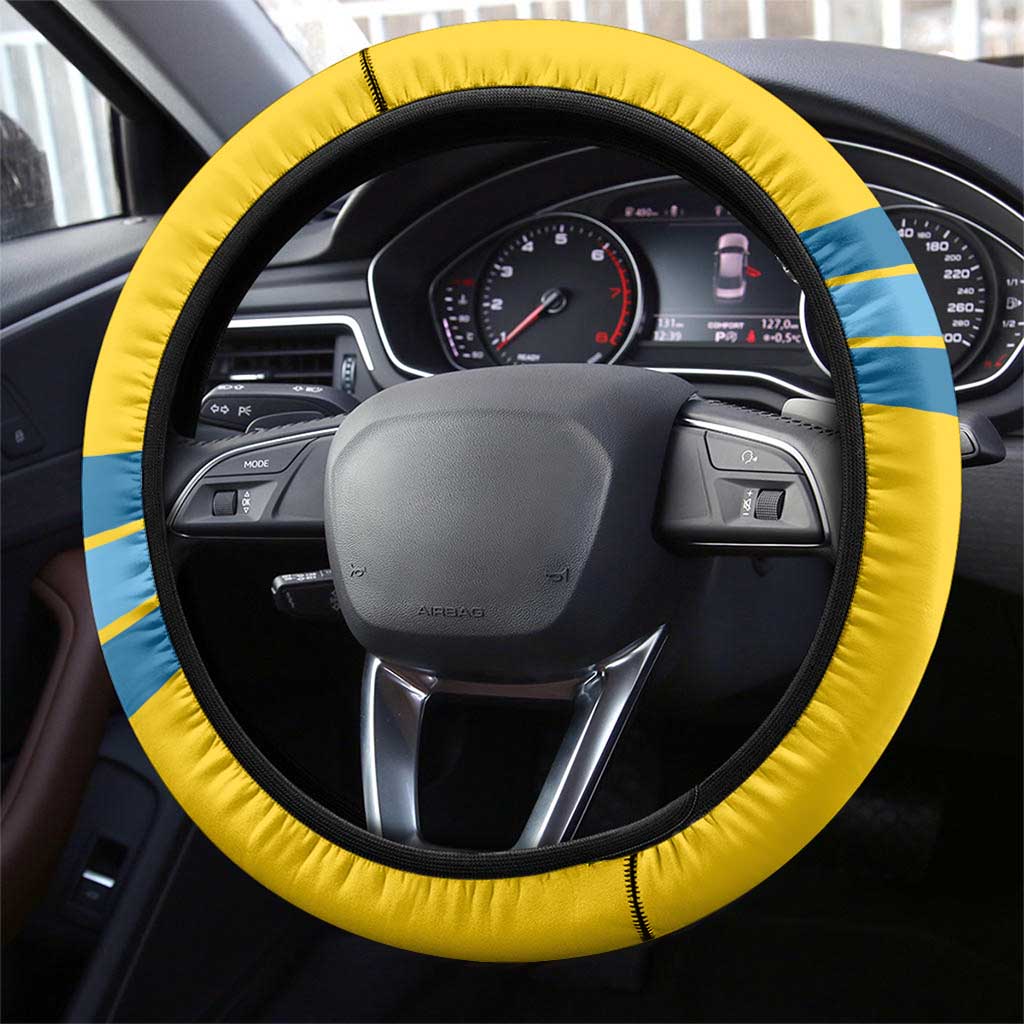Sweden Ice Hockey Steering Wheel Cover Swedish Coat of Arms Design