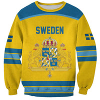 Sweden Ice Hockey Custom Sweatshirt Swedish Coat of Arms Design