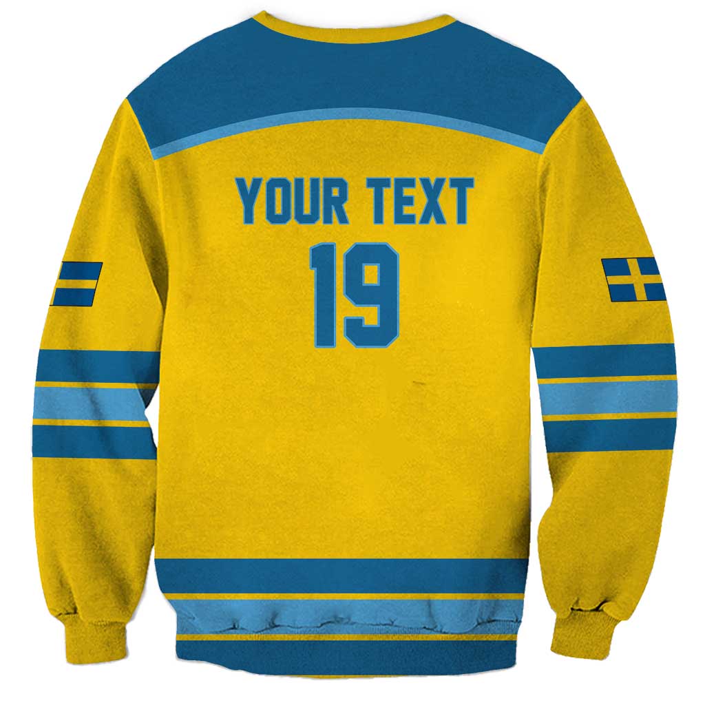 Sweden Ice Hockey Custom Sweatshirt Swedish Coat of Arms Design