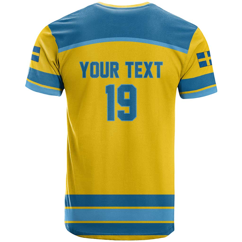 Sweden Ice Hockey Custom T Shirt Swedish Coat of Arms Design