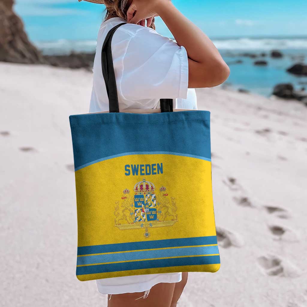 Sweden Ice Hockey Tote Bag Swedish Coat of Arms Design