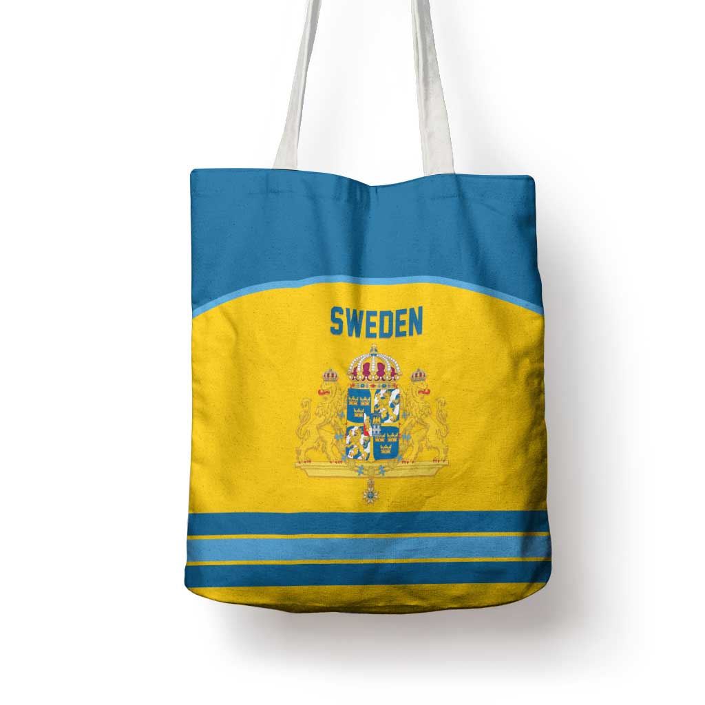 Sweden Ice Hockey Tote Bag Swedish Coat of Arms Design