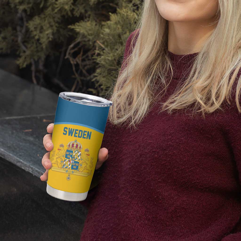Sweden Ice Hockey Custom Tumbler Cup Swedish Coat of Arms Design