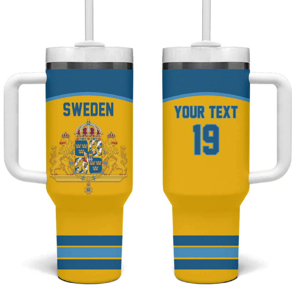 Sweden Ice Hockey Custom Tumbler With Handle Swedish Coat of Arms Design