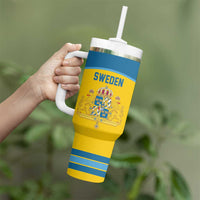 Sweden Ice Hockey Custom Tumbler With Handle Swedish Coat of Arms Design