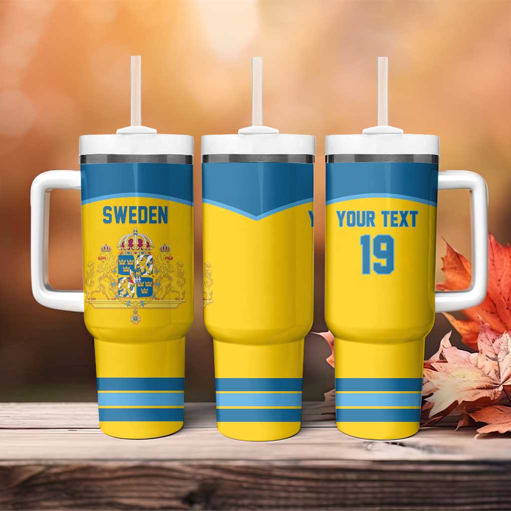 Sweden Ice Hockey Custom Tumbler With Handle Swedish Coat of Arms Design