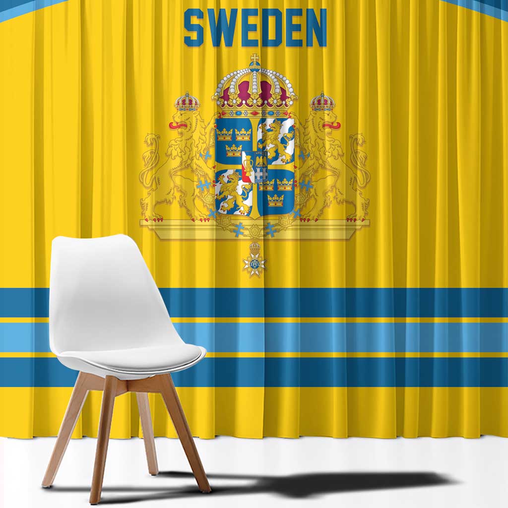 Sweden Ice Hockey Window Curtain Swedish Coat of Arms Design