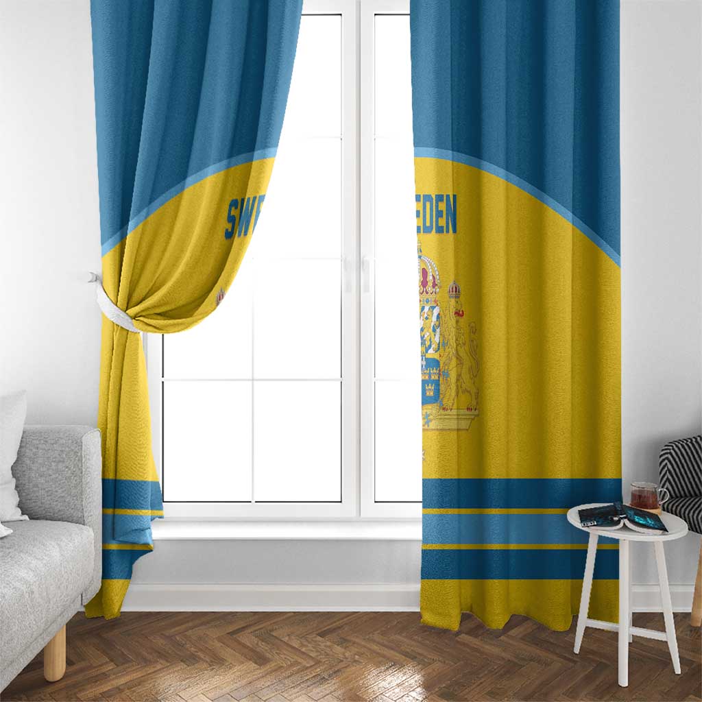 Sweden Ice Hockey Window Curtain Swedish Coat of Arms Design