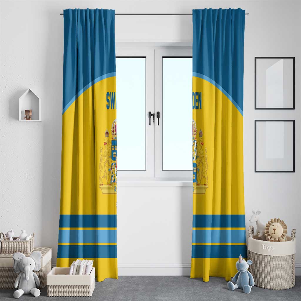 Sweden Ice Hockey Window Curtain Swedish Coat of Arms Design