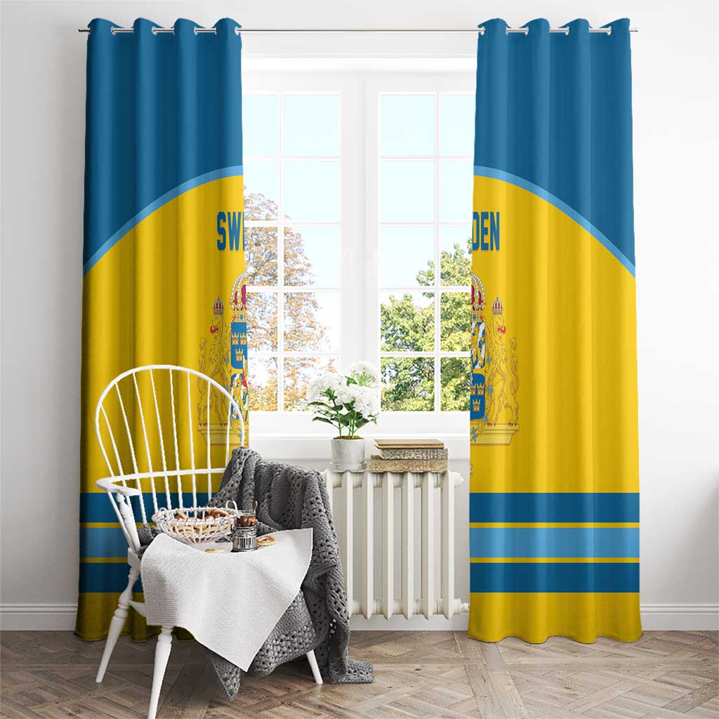 Sweden Ice Hockey Window Curtain Swedish Coat of Arms Design