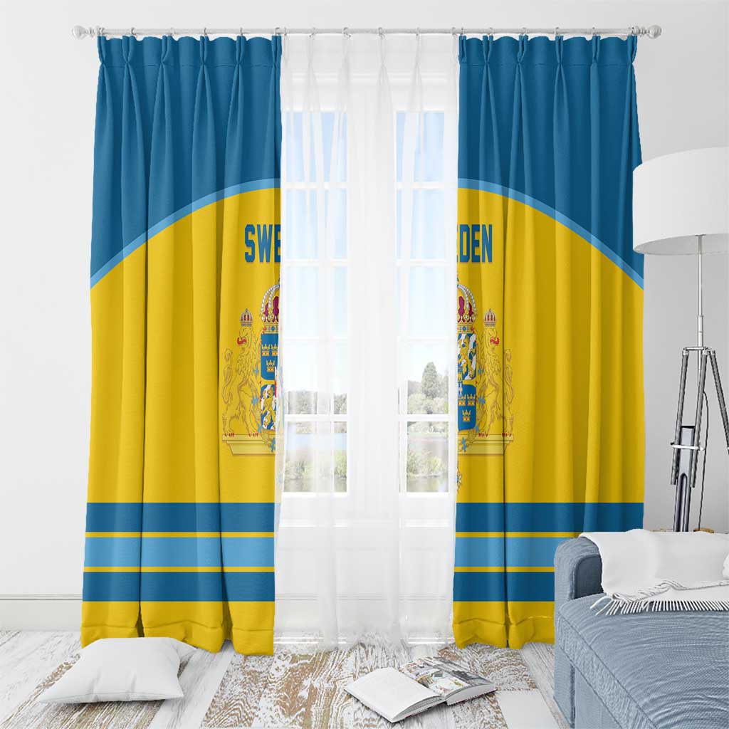 Sweden Ice Hockey Window Curtain Swedish Coat of Arms Design