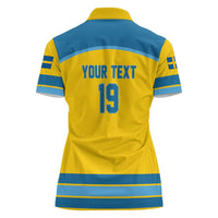 Sweden Ice Hockey Custom Women Polo Shirt Swedish Coat of Arms Design