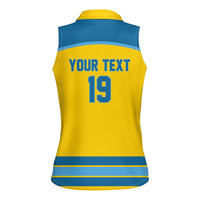 Sweden Ice Hockey Custom Women Sleeveless Polo Shirt Swedish Coat of Arms Design