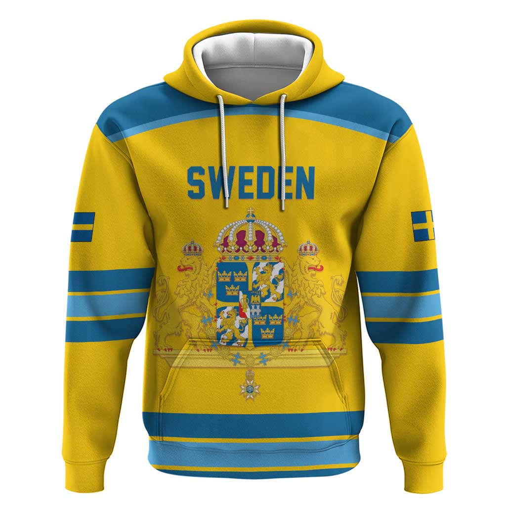 Sweden Ice Hockey Custom Zip Hoodie Swedish Coat of Arms Design
