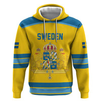 Sweden Ice Hockey Custom Zip Hoodie Swedish Coat of Arms Design