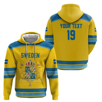 Sweden Ice Hockey Custom Zip Hoodie Swedish Coat of Arms Design