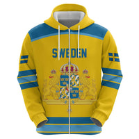 Sweden Ice Hockey Custom Zip Hoodie Swedish Coat of Arms Design