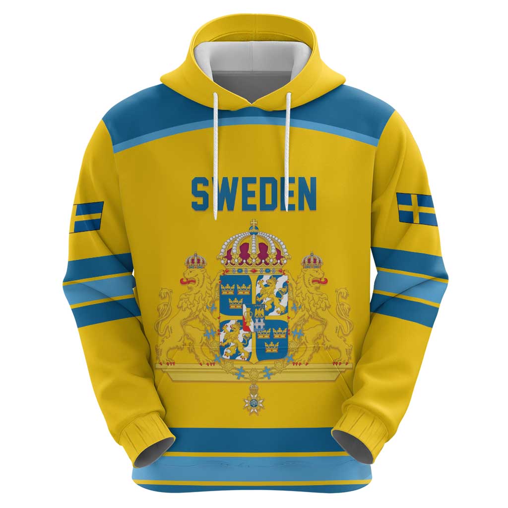 Sweden Ice Hockey Custom Zip Hoodie Swedish Coat of Arms Design