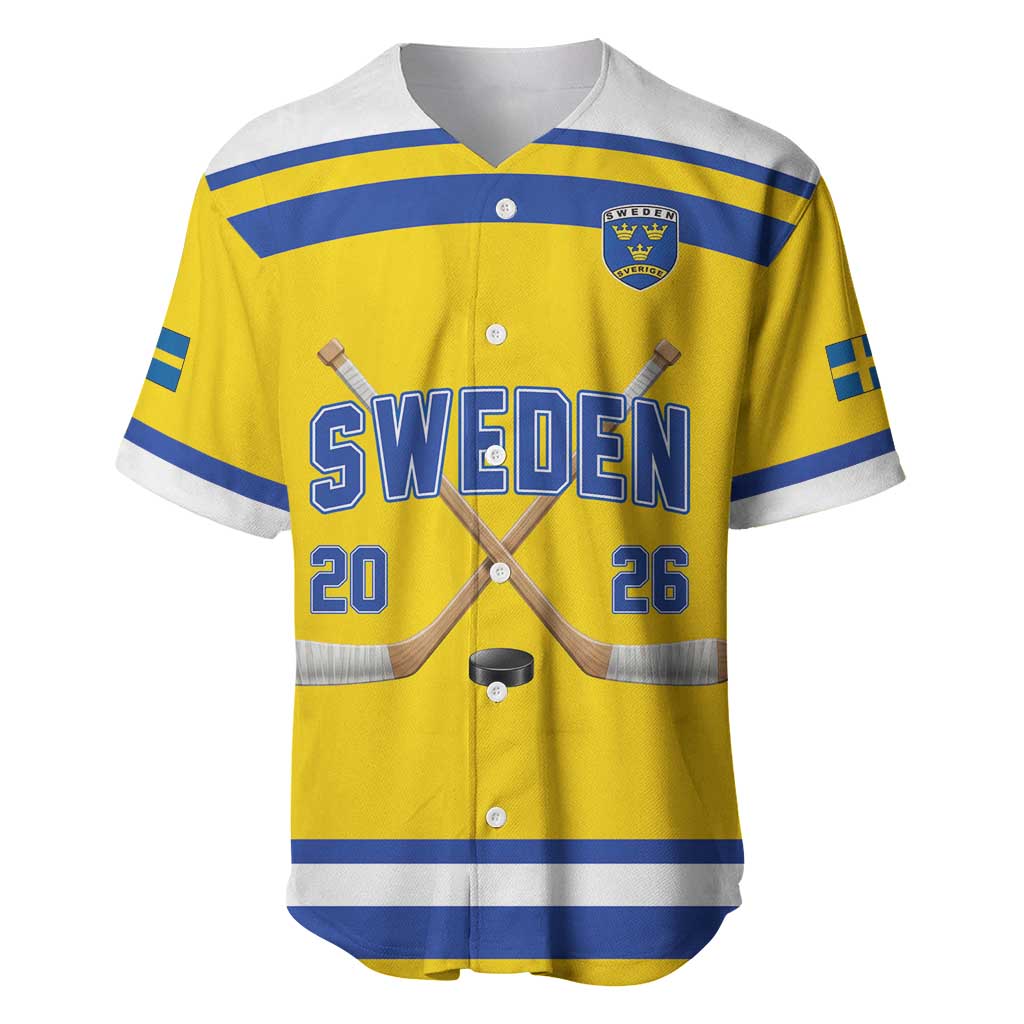 Sweden Ice Hockey Custom Baseball Jersey Go Tre Kronor Champions