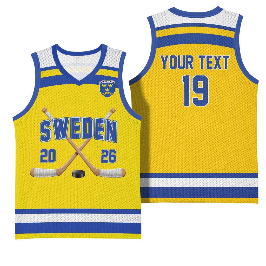 Sweden Ice Hockey Custom Basketball Jersey Go Tre Kronor Champions