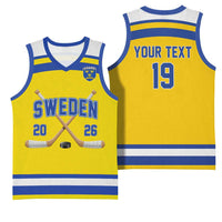 Sweden Ice Hockey Custom Basketball Jersey Go Tre Kronor Champions