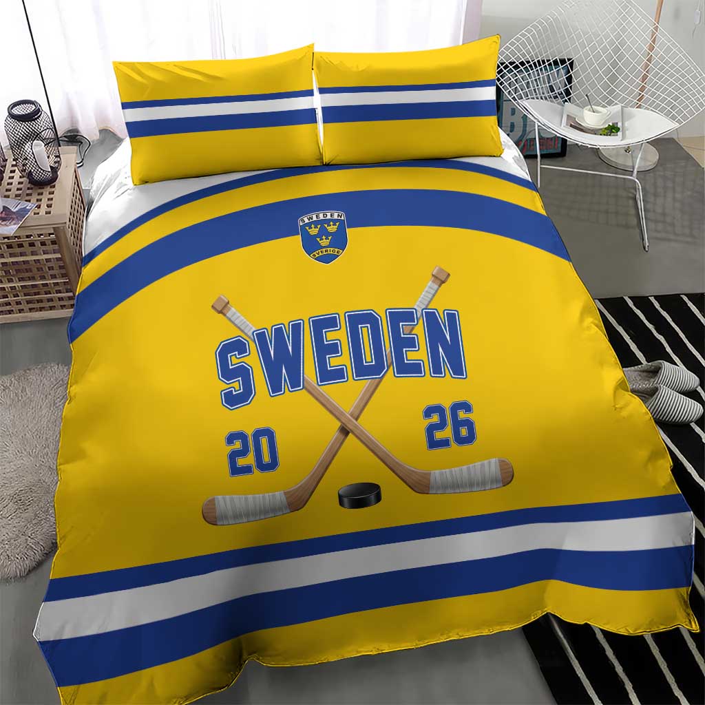 Sweden Ice Hockey Bedding Set Go Tre Kronor Champions