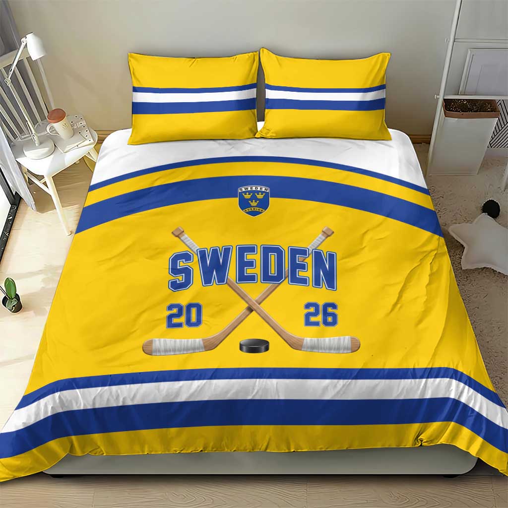 Sweden Ice Hockey Bedding Set Go Tre Kronor Champions