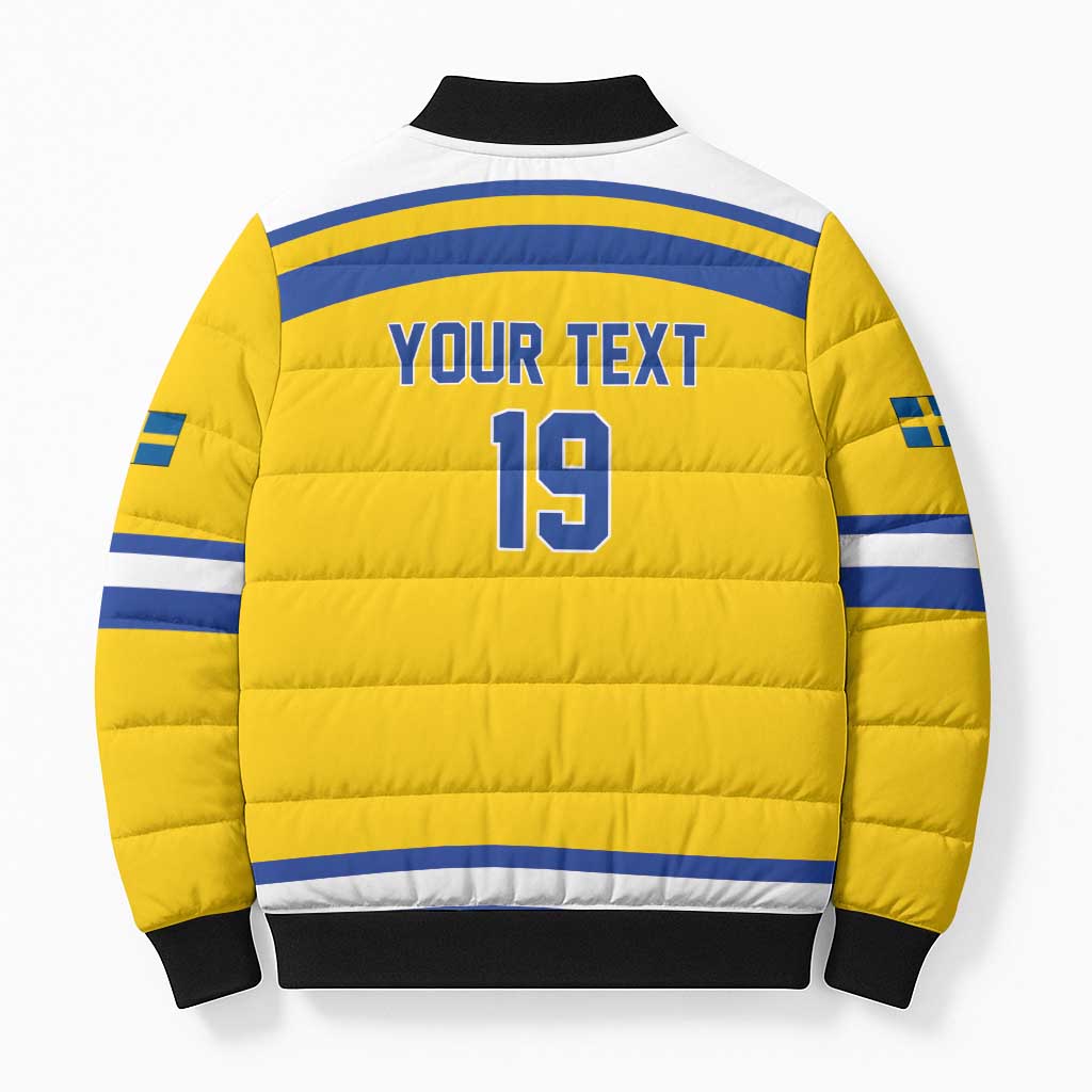 Sweden Ice Hockey Custom Bomber Puffer Jacket Go Tre Kronor Champions