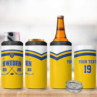 Sweden Ice Hockey Custom 4 in 1 Can Cooler Tumbler Go Tre Kronor Champions
