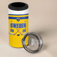 Sweden Ice Hockey Custom 4 in 1 Can Cooler Tumbler Go Tre Kronor Champions
