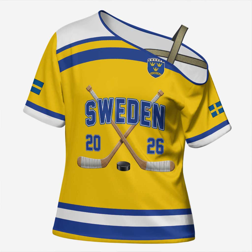 Sweden Ice Hockey Custom Cross Shoulder Shirt Go Tre Kronor Champions