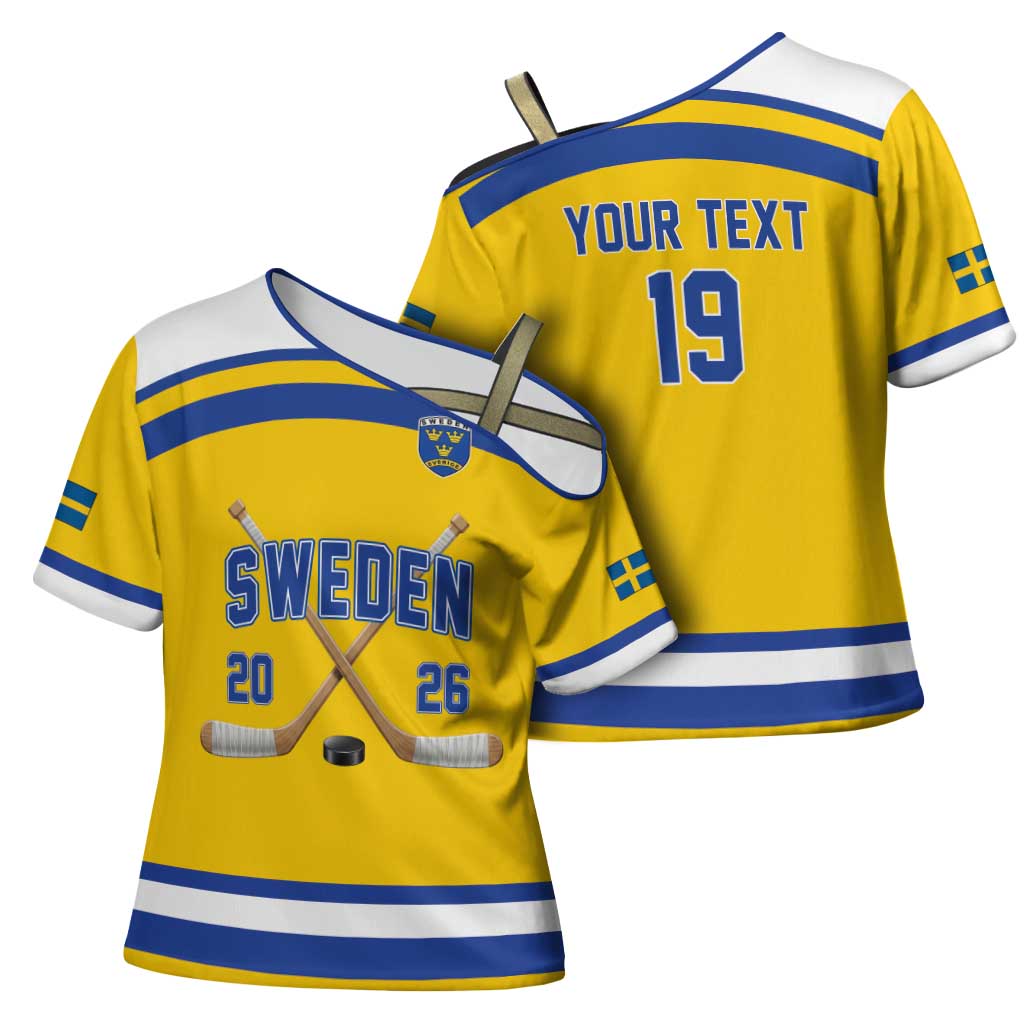 Sweden Ice Hockey Custom Cross Shoulder Shirt Go Tre Kronor Champions