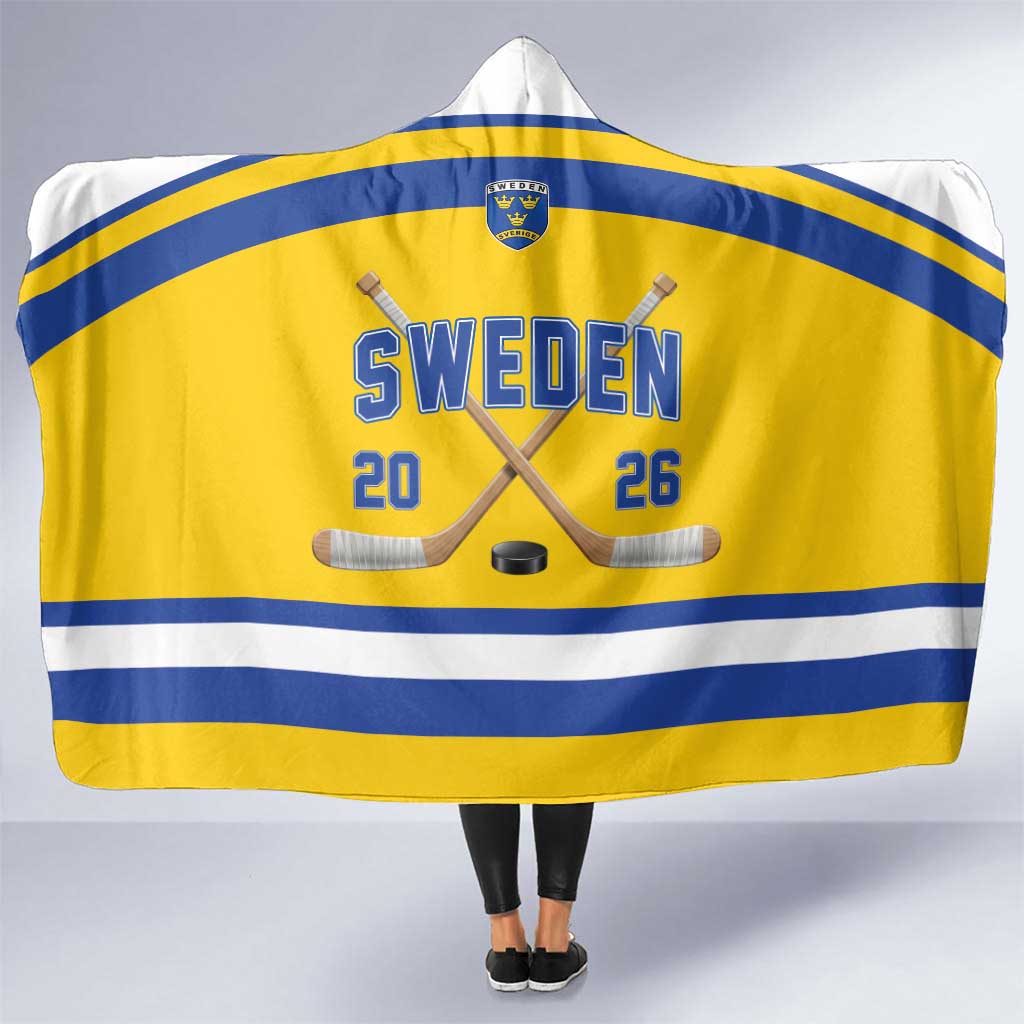 Sweden Ice Hockey Hooded Blanket Go Tre Kronor Champions