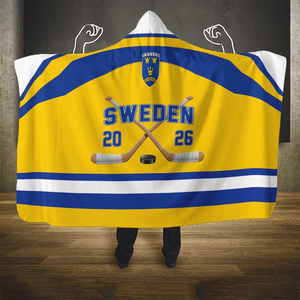 Sweden Ice Hockey Hooded Blanket Go Tre Kronor Champions