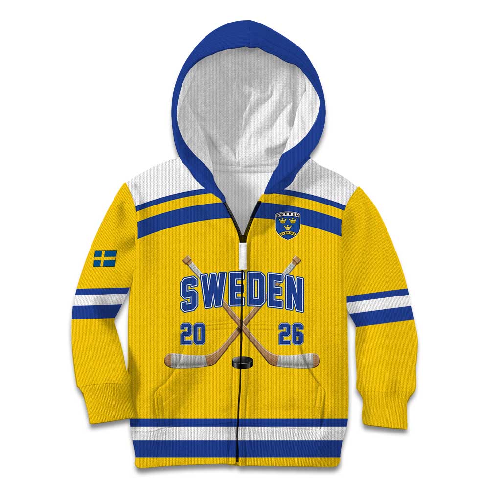 Sweden Ice Hockey Custom Kid Hoodie Go Tre Kronor Champions