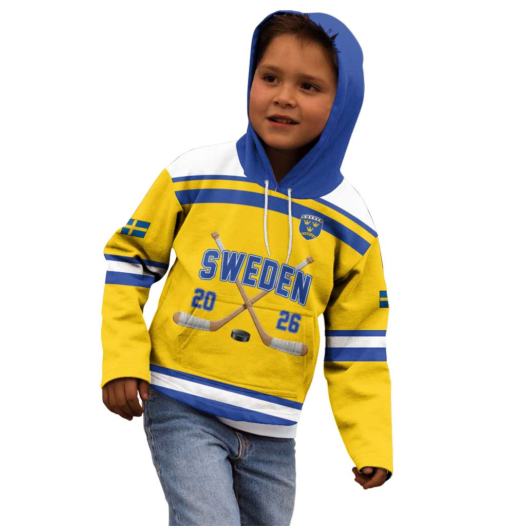 Sweden Ice Hockey Custom Kid Hoodie Go Tre Kronor Champions