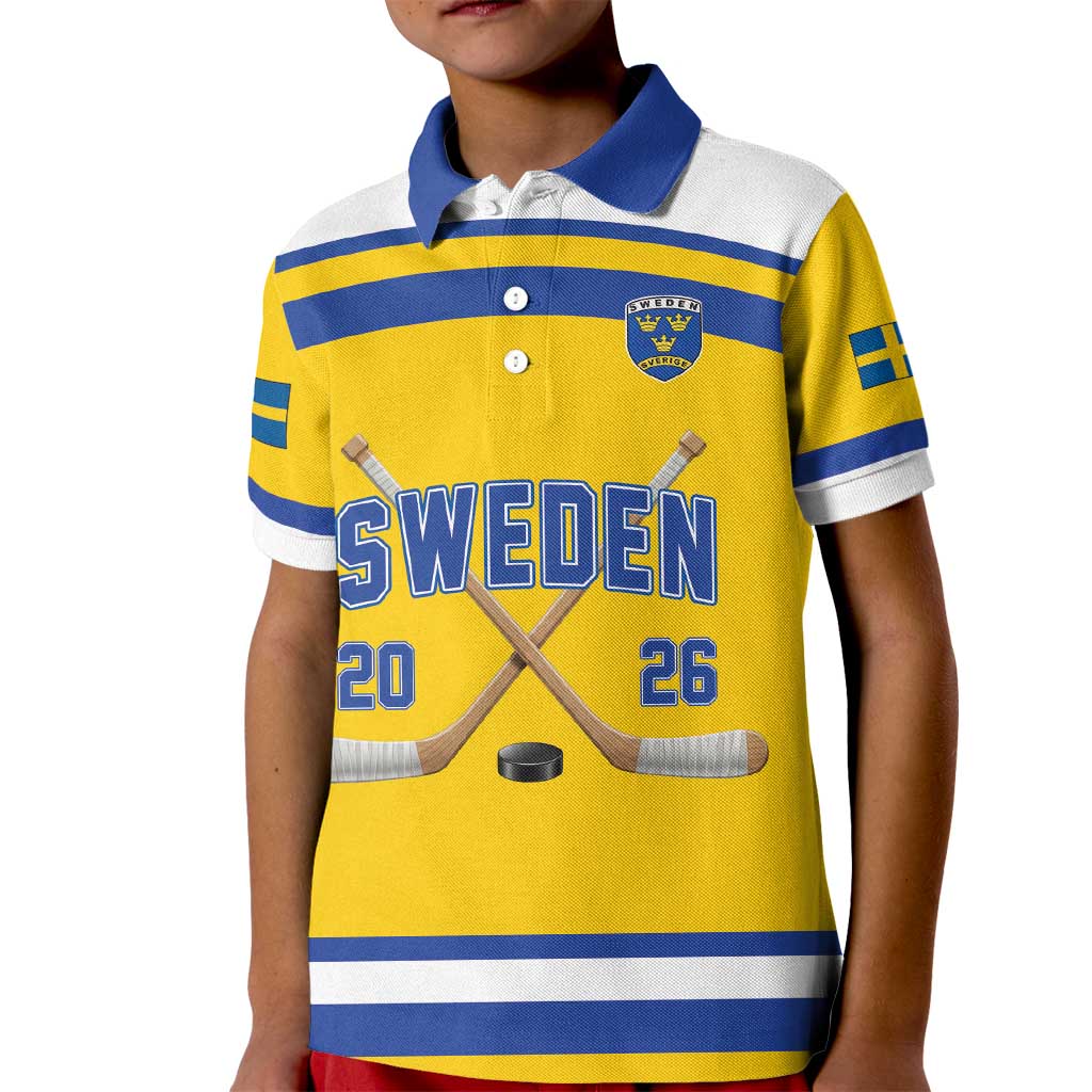 Sweden Ice Hockey Custom Kid Polo Shirt Go Tre Kronor Champions