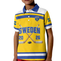 Sweden Ice Hockey Custom Kid Polo Shirt Go Tre Kronor Champions