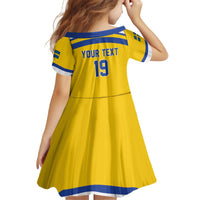 Sweden Ice Hockey Custom Kid Short Sleeve Dress Go Tre Kronor Champions