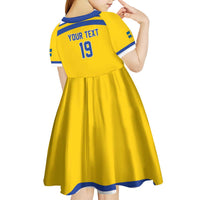 Sweden Ice Hockey Custom Kid Short Sleeve Dress Go Tre Kronor Champions